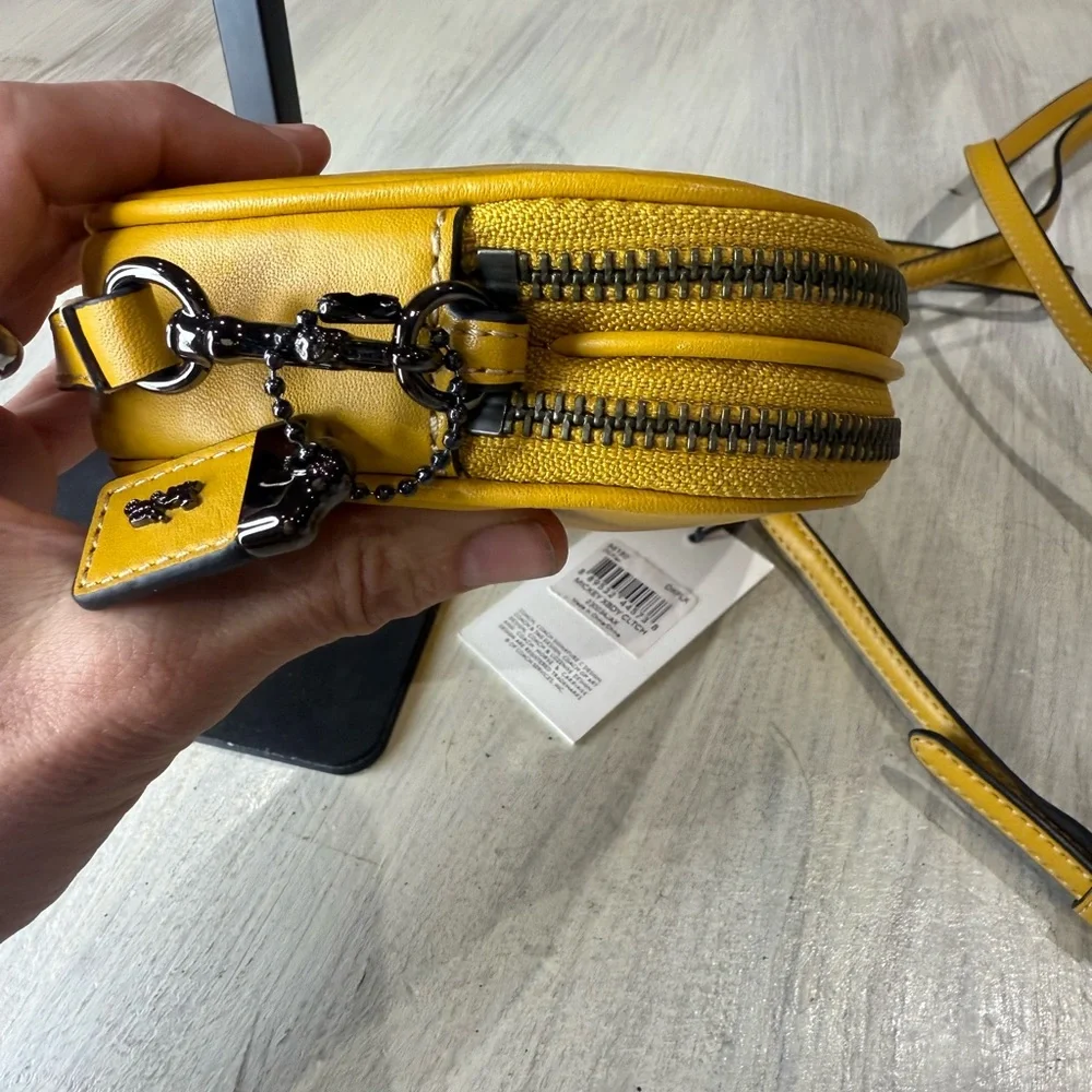 Collectors Coach Mickey Yellow Leather Crossbody Bag